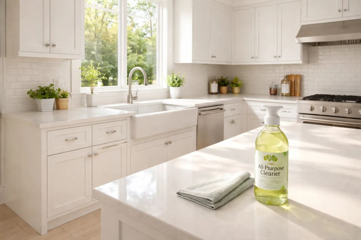 Professional cleaner preparing an apartment cleaning in Kendall