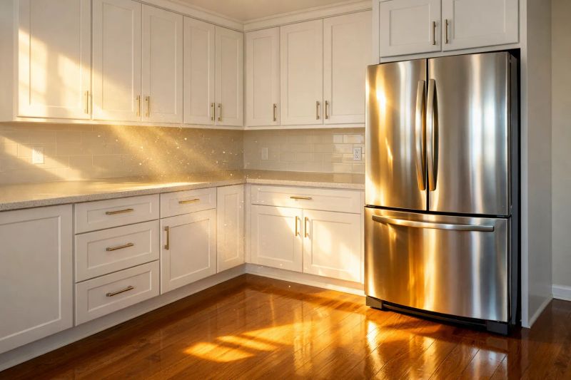 Cleaner refreshing a bright Doral vacation rental