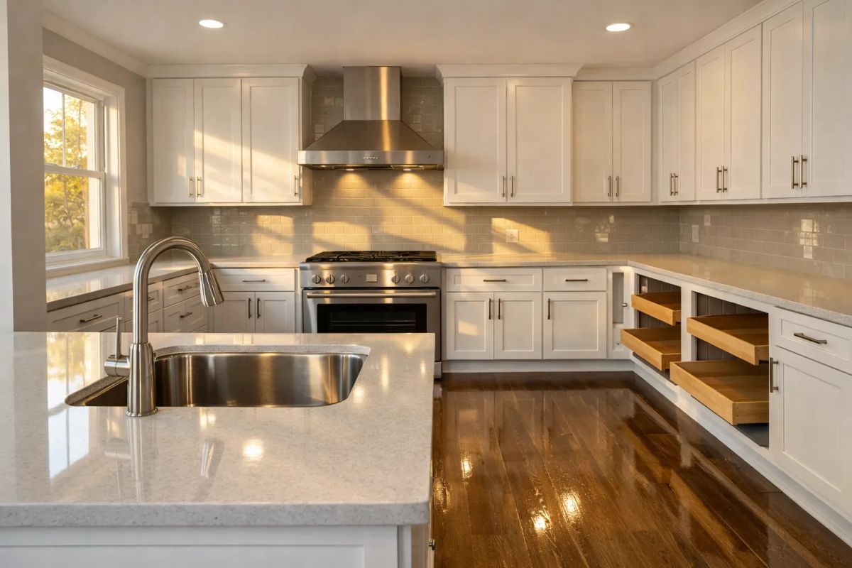 Professional cleaner removing fine dust from a newly renovated Miami interior